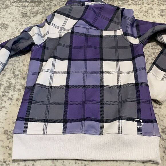 Empyre light jacket zip up sweatshirt plaid purple size M - Picture 14 of 16